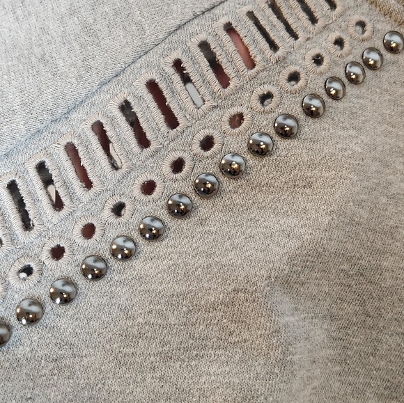 Max Jeans Gray Women's Sweatshirt with Stud And Cutout Accents Small (xsmall) - Picture 4 of 6